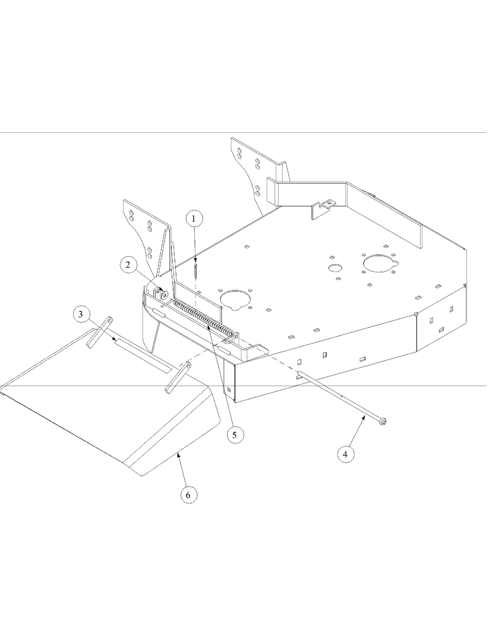 Chute Assembly Diagram and Parts List for G1436 55AE231R150-WAM Cub Cadet Lawn Mower